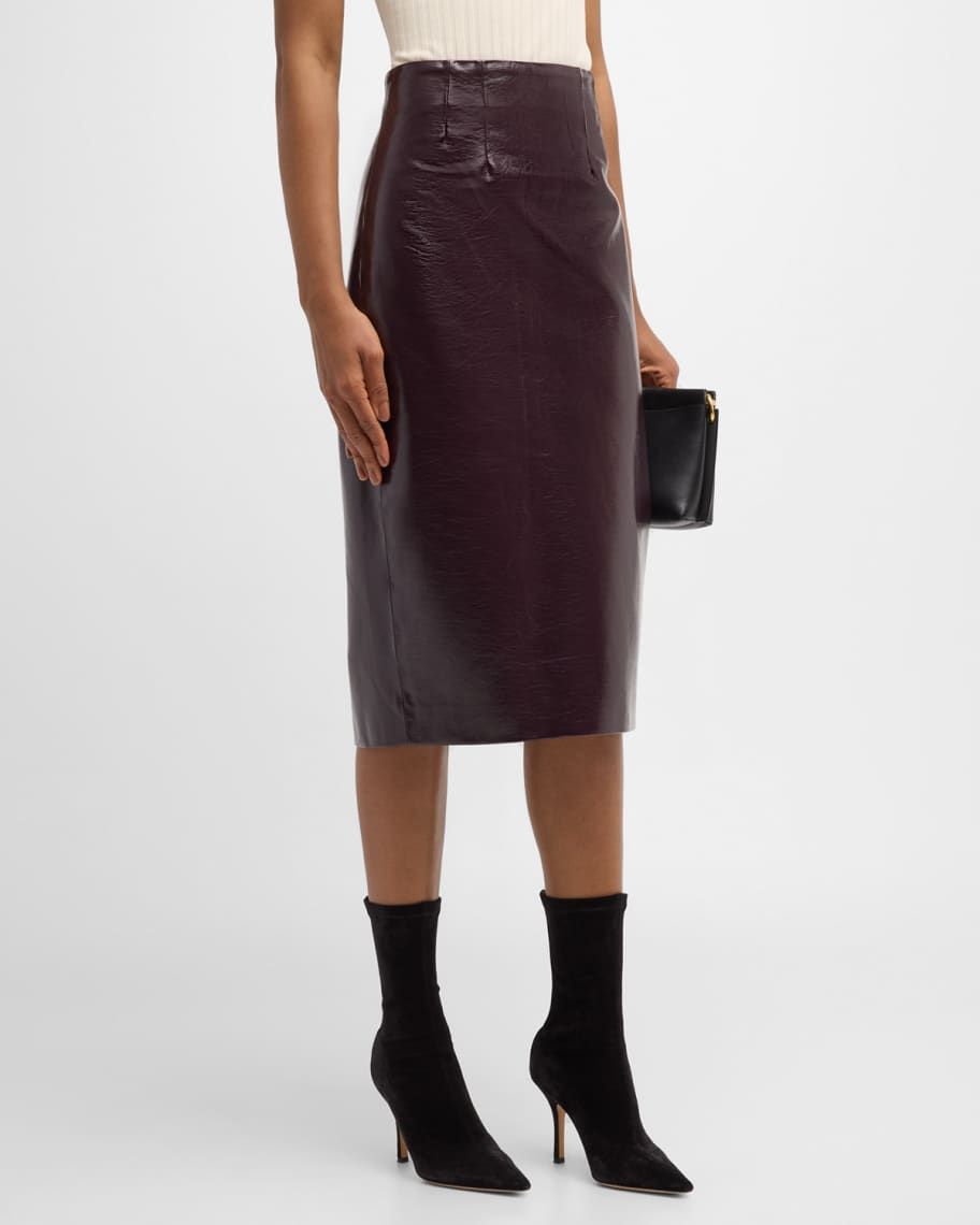 Veronica Beard Holmes Vegan Leather Pencil Skirt | Neiman Marcus