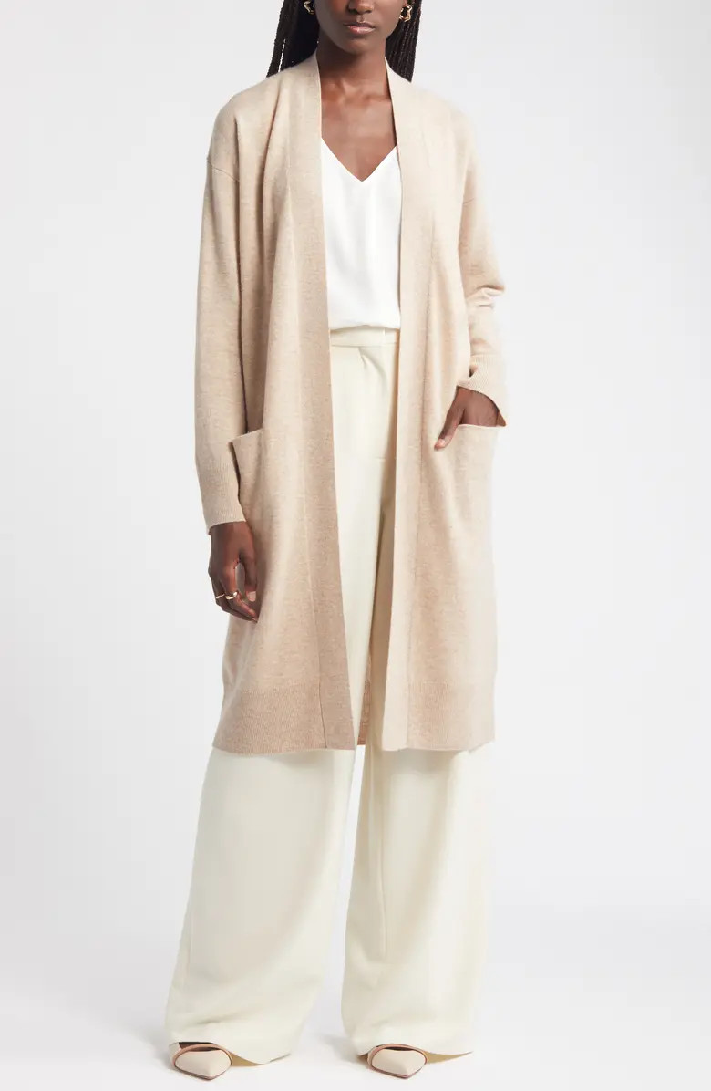 Long Open Front Wool & Cashmere Cardigan | Nordstrom