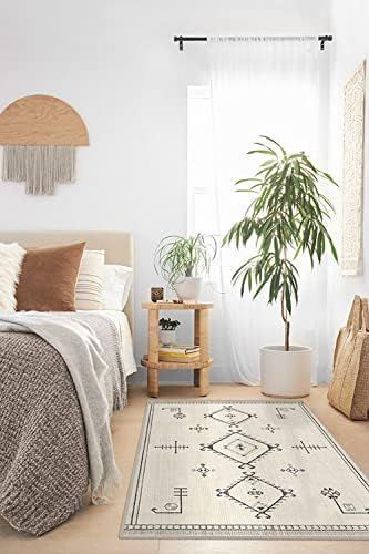 RUGGABLE Damali Washable Rug - Perfect Boho Area Rug for Living Room Bedroom Kitchen - Pet & Chil... | Amazon (US)