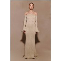 Sandrine Lurex Knit Maxi Dress - Gold I MESHKI I Size S | MESHKI US
