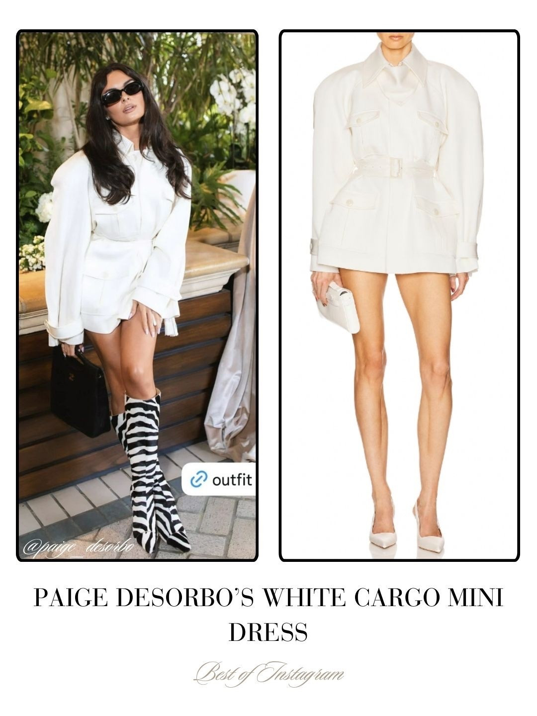 Paige DeSorbo’s White Cargo Mini Dress 📸 = @paige_desorbo 