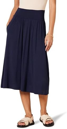 Amazon Essentials Womens Jersey Pull on Midi Length Skirt | Amazon (CA)
