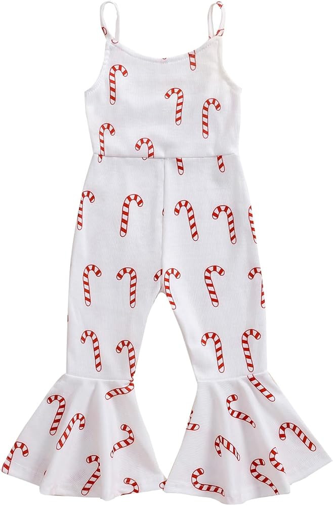 Noubeau Toddler Kids Baby Girl Thanksgiving Outfits Turkey Bell-Bottom Romper Sleeveless Sling Ju... | Amazon (US)