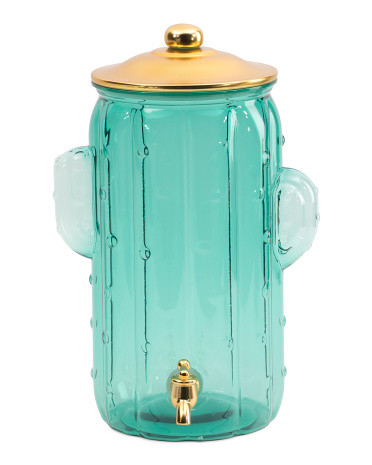 Acrylic Cactus Beverage Dispenser With Copper Lid And Spout | TJ Maxx