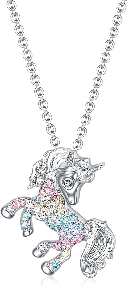Unicorns Necklace Gifts for Girls,Rainbow Unicorn Necklaces Jewelry Gift for Women Girls Unicorn ... | Amazon (US)