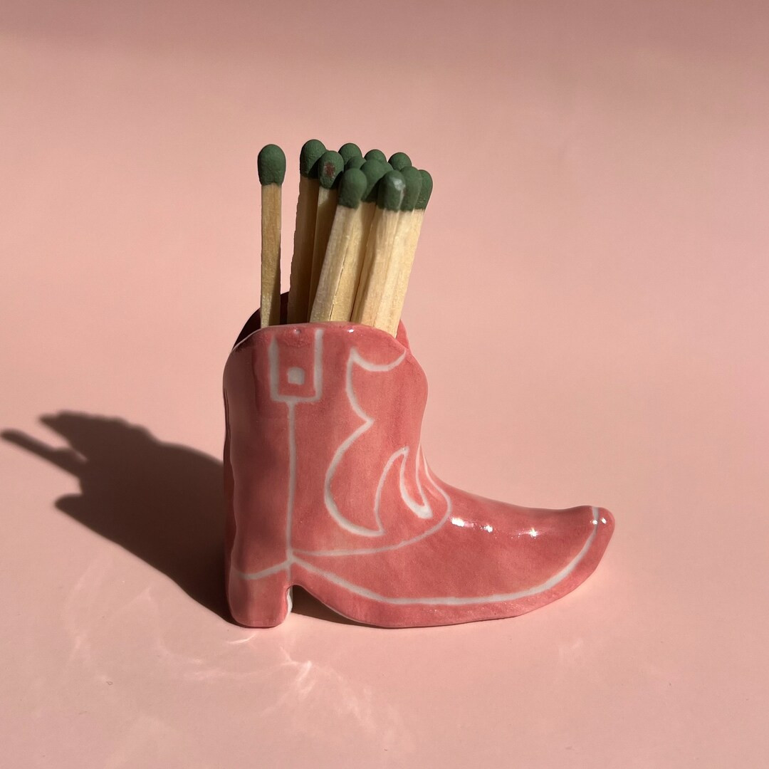 Western Decor, Cowboy Decorations, Cowboy Ceramics, Cowboy Pottery, Cowgirl, Cowboy, Match Strike... | Etsy (US)