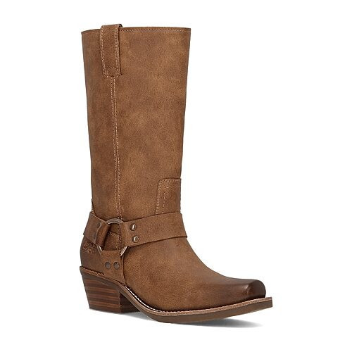 Frye and Co. Womens Lorrie Stacked Heel Motorcycle Boots, 9 1/2 Medium, Brown | JCPenney