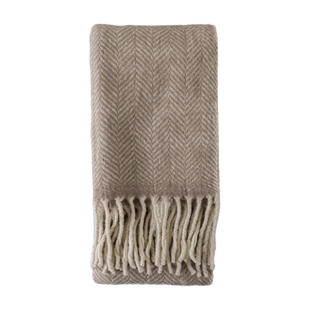 Gallery Interiors Wool Throw in Taupe | Olivia's