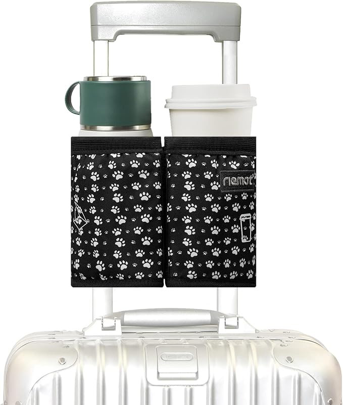 riemot Luggage Travel Cup Holder Free Hand Drink Caddy - Hold Two Coffee Mugs - Fits Roll on Most... | Amazon (US)