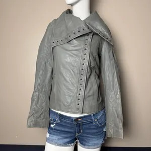 Leather Italian Vintage Cropped Moto Biker Jacket Avant Garde Spiked Blazer - Etsy Canada | Etsy (Global)