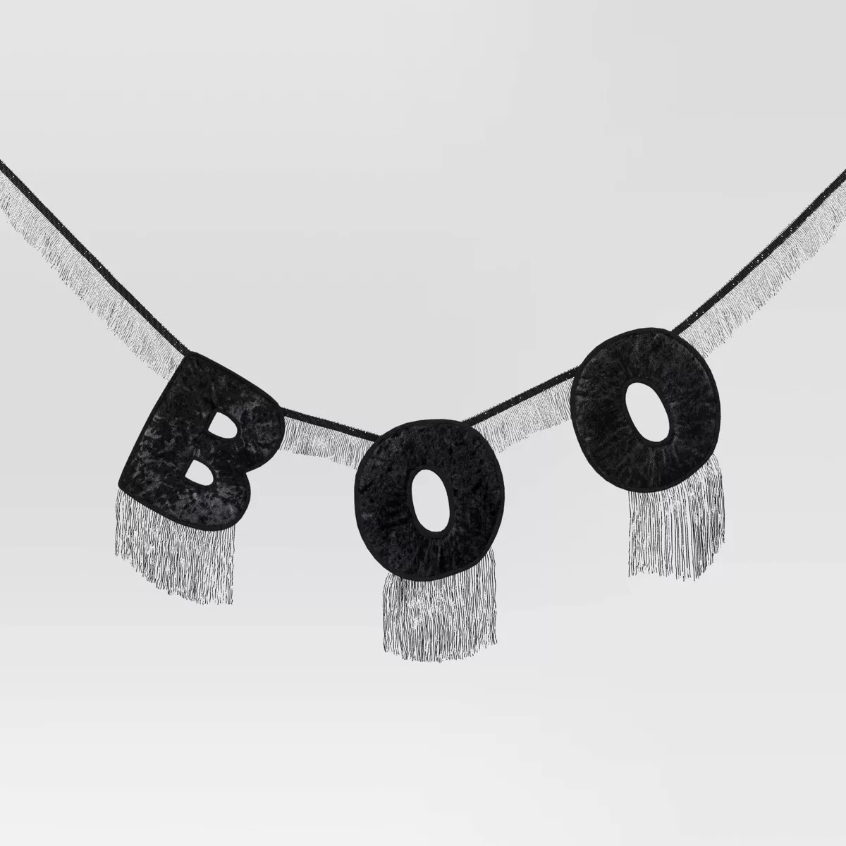 72" Velvet Boo Fringe Garland Black - Hyde and EEK! Boutique™ | Target