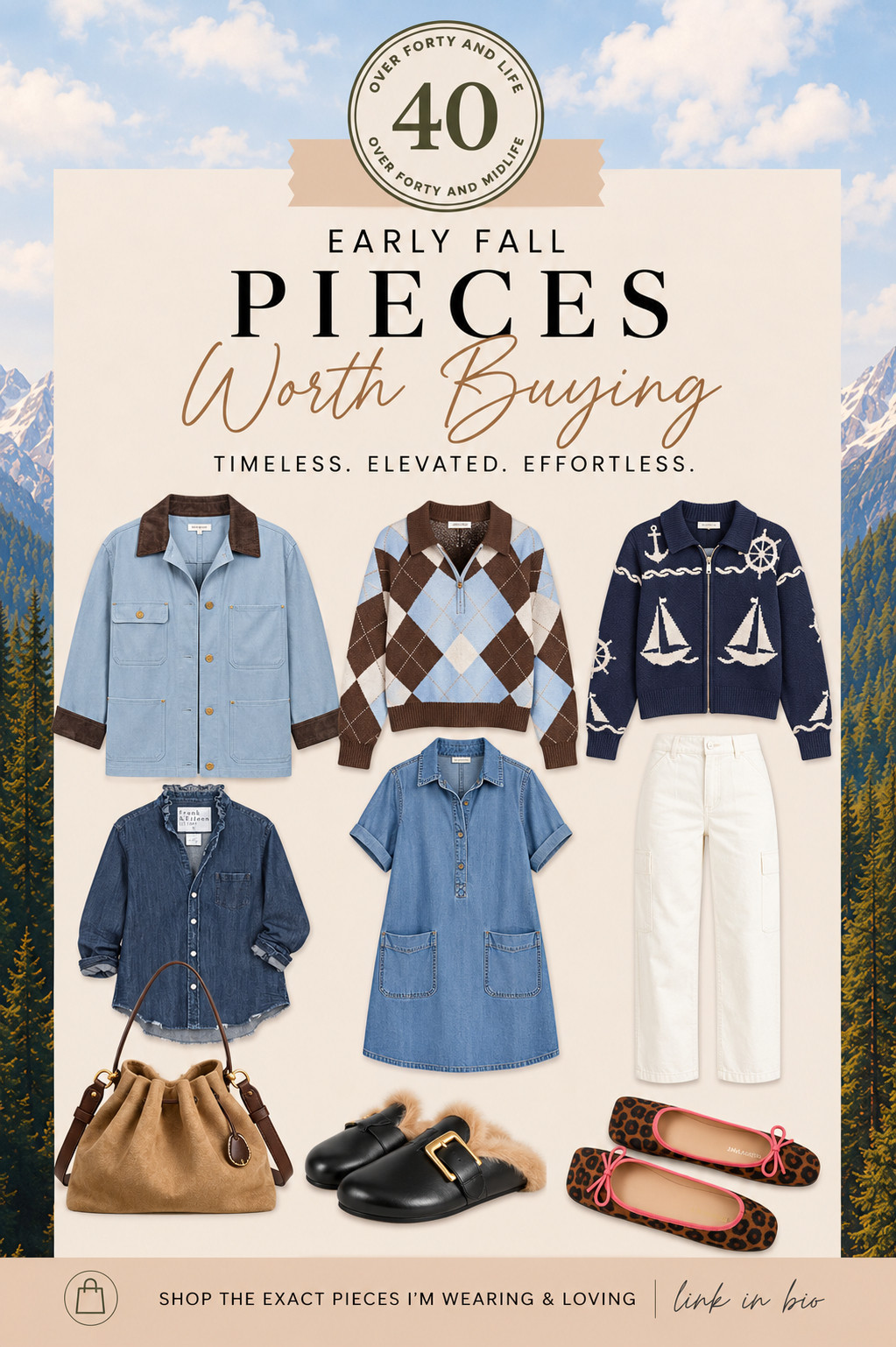 Early fall is when getting dressed gets FUN again. 🤎🍂

These are the pieces I think are actually worth buying because they make what we already own feel new again.

A great jacket. A little pattern. Denim that works hard. A statement flat. A cozy shoe. Pieces with personality that still play well with the rest of our closet.

We don’t need more clothes. We need better pieces that give us more outfits. 

 #LTKOver40 #LTKMidsize #LTKPlusSize