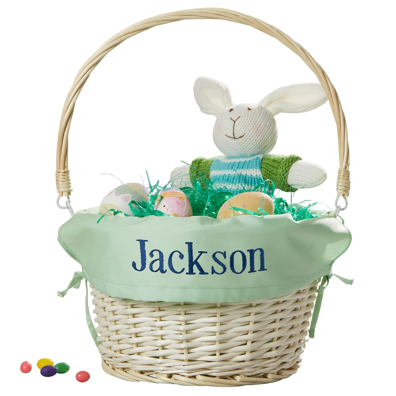 Personalization Universe Personalized Hand-Woven Willow Easter Basket with Folding Handle -First ... | Amazon (US)