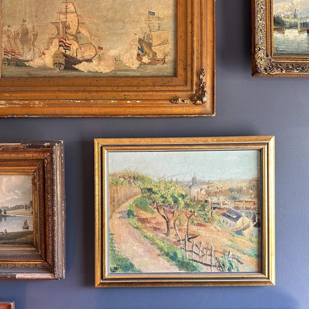 Large Vintage Landscape Oil Painting, Large Gold Framed Countryside Oil Painting, Oil Painting "A... | Etsy (US)