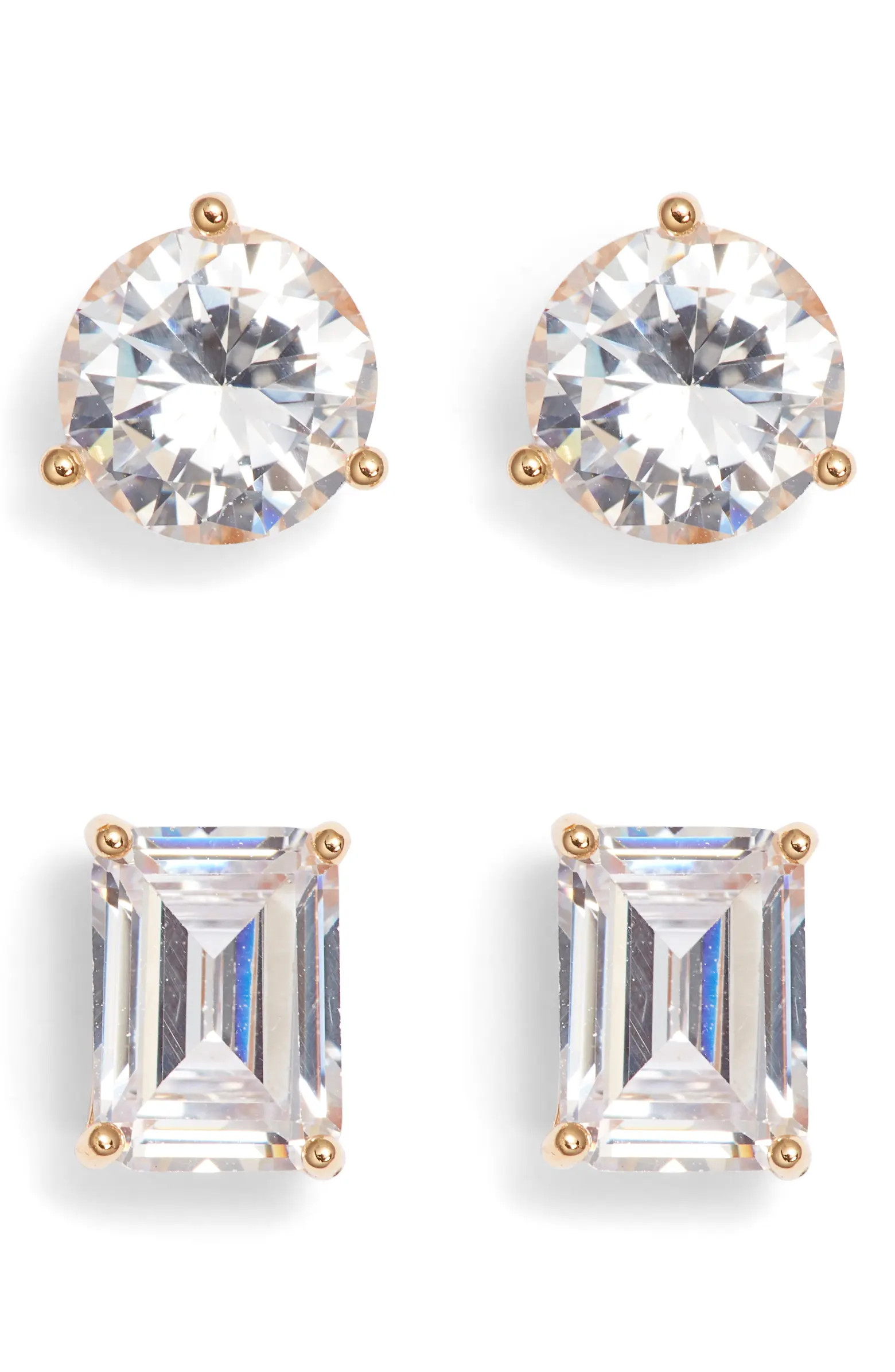 Set of 2 Cubic Zirconia Stud Earrings | Nordstrom