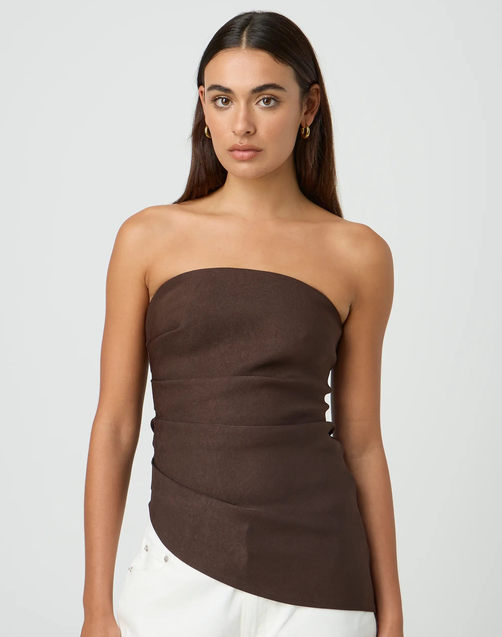 Strapless Asymmetric Longline Top | Glassons (Australia)