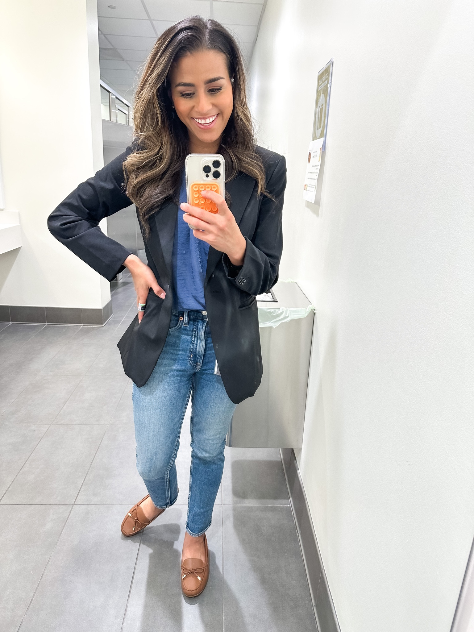 SALE ALERT! My fav GAP JEANS come in a no distressing wash that are perfect for work! (Also come in a darker wash that I linked) And they are HIGH RISE JEANS. These fit like a glove! My gap jeans are TTS. Perfect for fall with flats, heels or boots! Love that this blazer is on sale too! I love fall fashion. 

// workwear // casual work wear // gap jeans // black blazer // smart casual // office // denim // sale alert // banana republic  // Nordstrom // ootd

#LTKsalealert #LTKstyletip #LTKHolidaySale