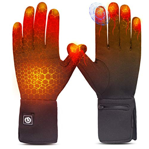 Heated Glove Liners for Men Women,Rechargeable Electric Battery Heating Riding Ski Snowboarding Hiking Cycling Hunting Thin Gloves Hand Warmer | Amazon (US)