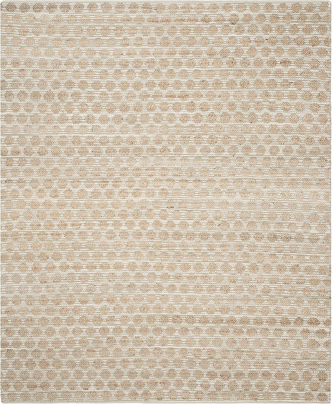 SAFAVIEH Cape Cod Collection Area Rug - 9' x 12', Grey & Natural, Handmade Flat Weave Dots Jute, ... | Amazon (US)