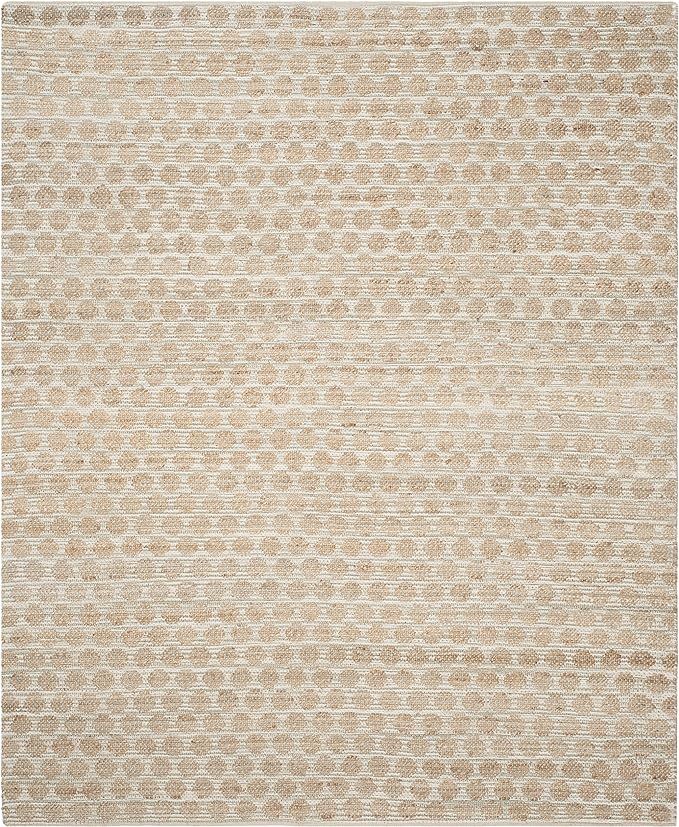SAFAVIEH Cape Cod Collection Area Rug - 9' x 12', Grey & Natural, Handmade Flat Weave Dots Jute, ... | Amazon (US)