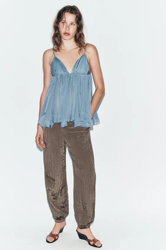 FLOWING STRAPPY TOP | Zara UK