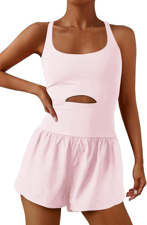 ReachMe Womens Running Onesie Workout Rompers Athletic Romper One Piece Outfits Exercise Jumpsuit... | Amazon (US)