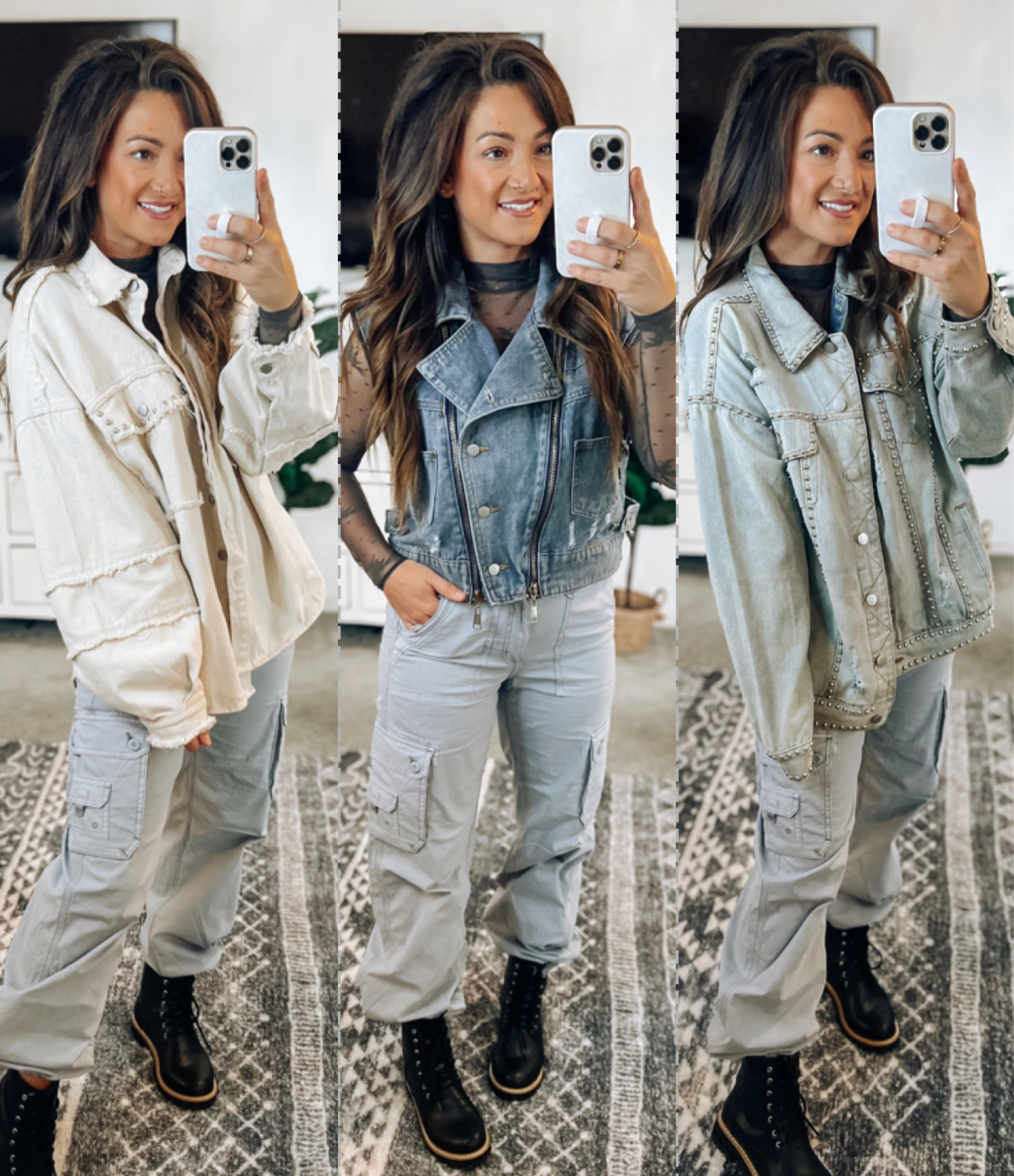 Vici jackets 30% off during the LTK sale 9/21-9/24!! All are perfectly oversized in your true size! The middle vest is missing the sleeves that zip on!! I’ll add a video to my shop so you can see them on! 😘  

#LTKSeasonal #LTKSale #LTKstyletip