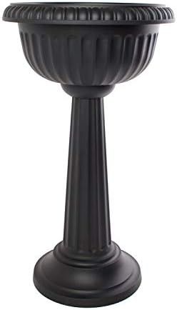 Bloem Grecian Urn Pedestal Planter, 18", Black | Amazon (US)