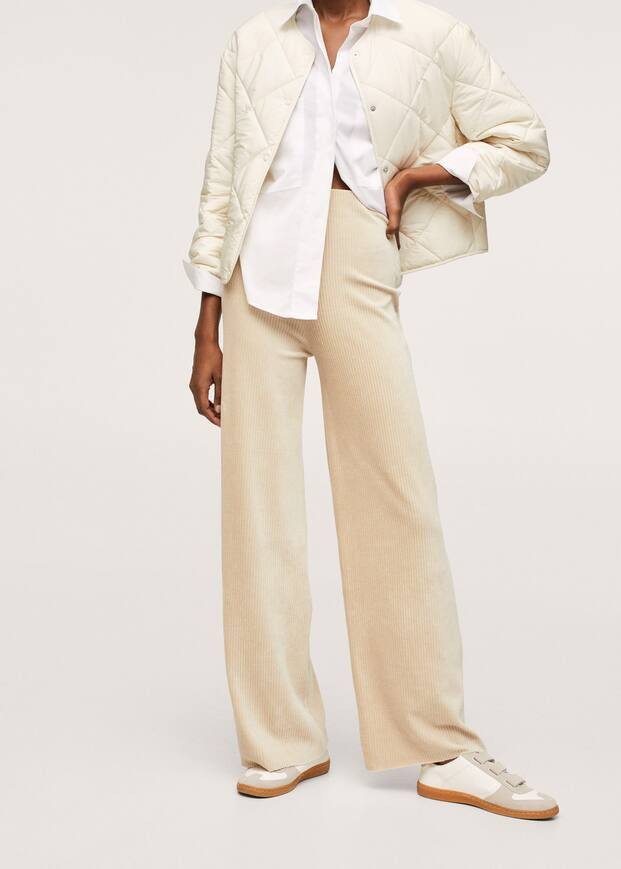Corduroy pants with elastic waist | MANGO (US)