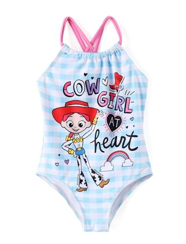 Disney Toy Story Cowgirl Jessie Girls Swimsuits UPF 50+ One Piece Bathing Suits Sport Summer Beach Swimwear Blue Quick Dry for Toddler Girls Size 4-5T | Amazon (US)