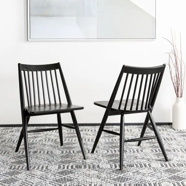 Safavieh Dining 19-inch Wren Black Spindle Dining Chair (Set of 2) | Overstock.com Shopping - The... | Bed Bath & Beyond