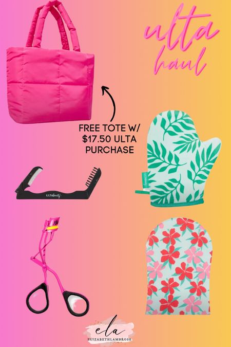This free tote is so cute!! I love anything pink so of course I had to get it! 
All you have to do is purchase $17.50 of ULTA brand products and you get the tote added to your cart!! I decided to grab some self tan kits, the green one is more luxurious and velvet. The flower one is limited edition and only $6! 
I also grabbed a travel lash and brow comb to throw in my makeup bag!! And of course had to grab the Barbie eyelash curler! I can never have to many eyelash curlers!!


#ulta #freetote #pink #hotpink #summer #itbag #beachbag #tote #barbie #pinkvibes #vibes #tan #mitt #barbiecurler #eyelash #lashes

#LTKitbag #LTKbeauty #LTKFind