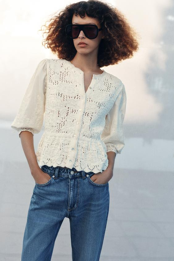 ROMANTIC COMBINATION KNIT JACKET | Zara US