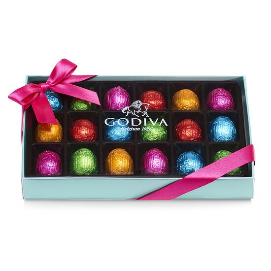 Foil-Wrapped Chocolate Easter Egg Gift Box, 18 pc. | Godiva