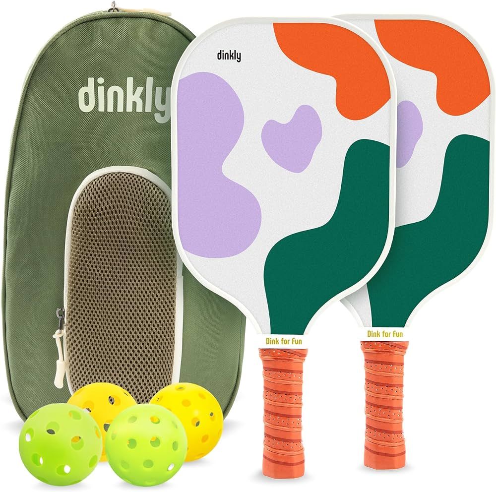 Dinkly Pickleball Paddles Set of 2 - USAPA Approved Graphite Pickleball Racket, 2 Pickleball Rack... | Amazon (US)