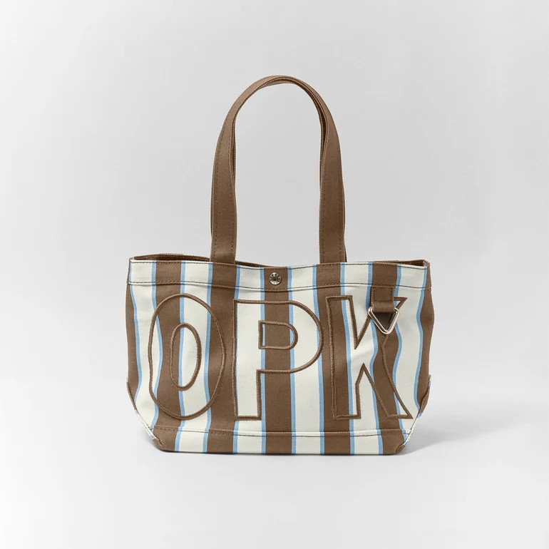 Striped Custom Alpha Tote - Hazelnut | BaubleBar
