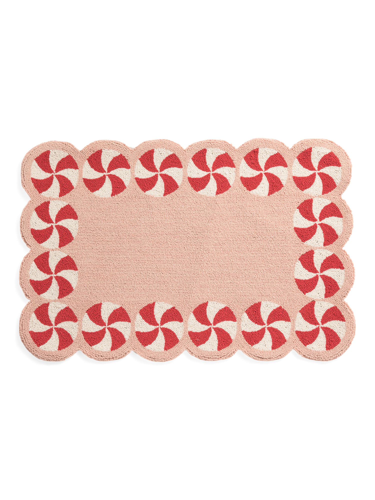 2x3 Wool Blend Candy Cane Scalloped Hook Rug | Home | Marshalls | Marshalls