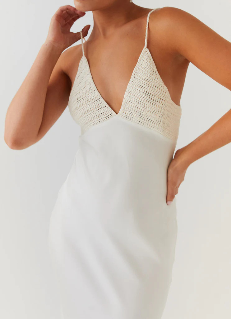 Perfect World Satin Maxi Dress - Pearl Dove | Peppermayo (Global)