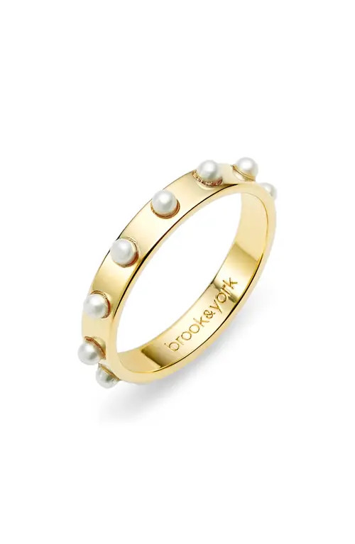 Brook and York Holly Imitation Pearl Ring in Gold at Nordstrom, Size 7 | Nordstrom