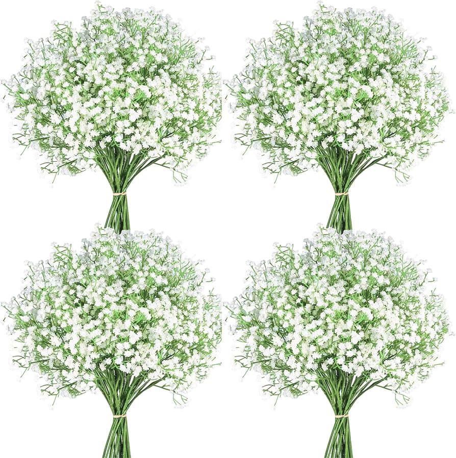 36 Pcs Babys Breath Artificial Flowers, Baby Breath Flowers Artificial Bulk Long Stem Fake Babies... | Amazon (US)
