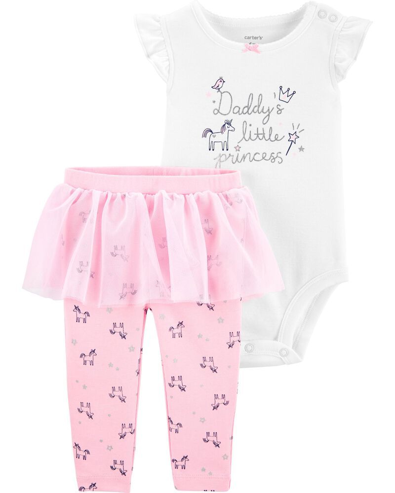 2-Piece Daddy's Little Princess Bodysuit & Tutu Pant Set | Carter's