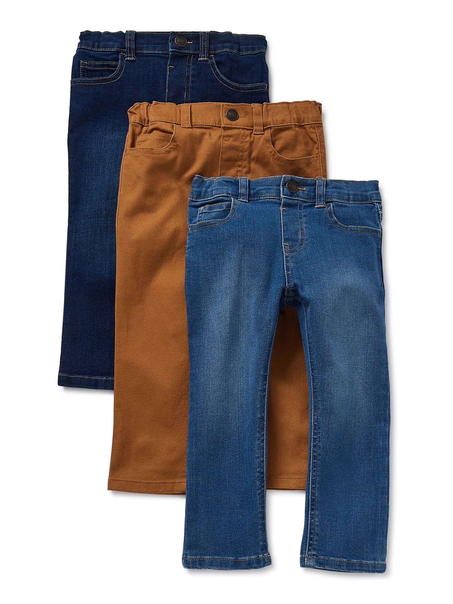 Garanimals Baby Boy & Toddler Boy Slim Fit Denim Jeans and Twill Pants Multipack, 3-Pack, 12M-5T | Walmart (US)