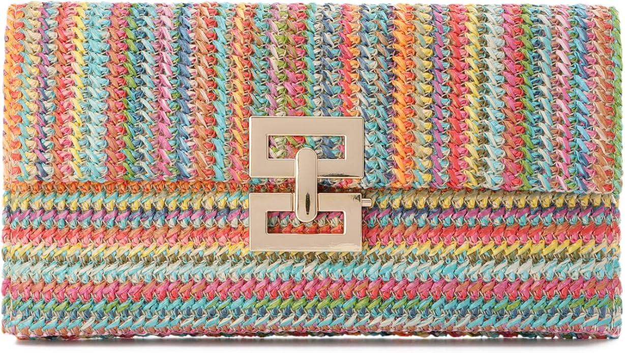 Freie Liebe Straw Clutch Purses for Women Summer Beach Bag Woven Purse Wicker Rattan Envelope Clu... | Amazon (US)