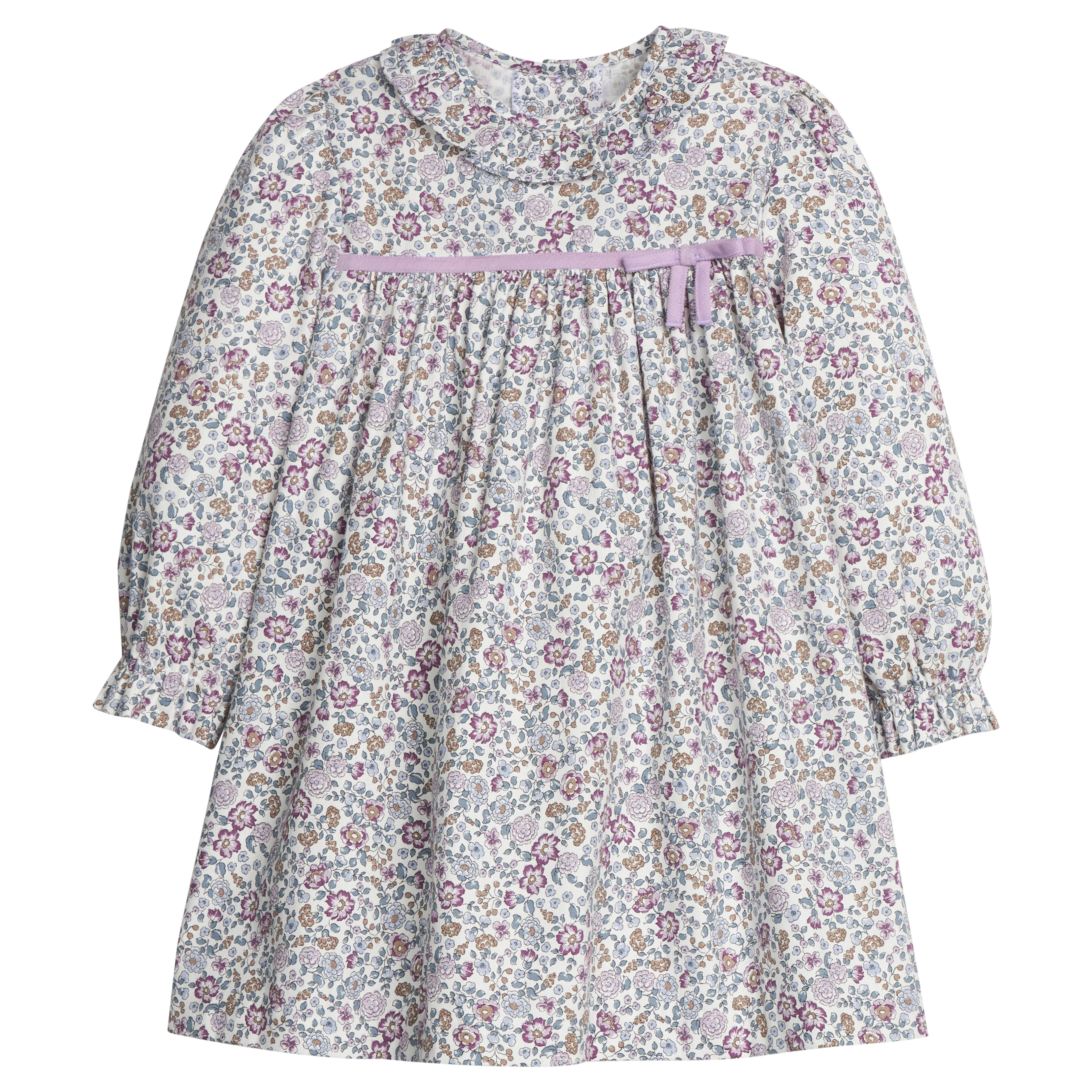 Girls Emma Dress Margaux Floral Classic Long Sleeve Ruffled Collar | Little English