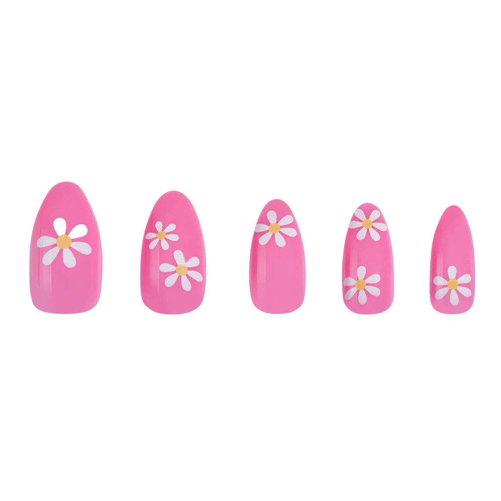 Pink Daisy Press-on Nails | PaintLab