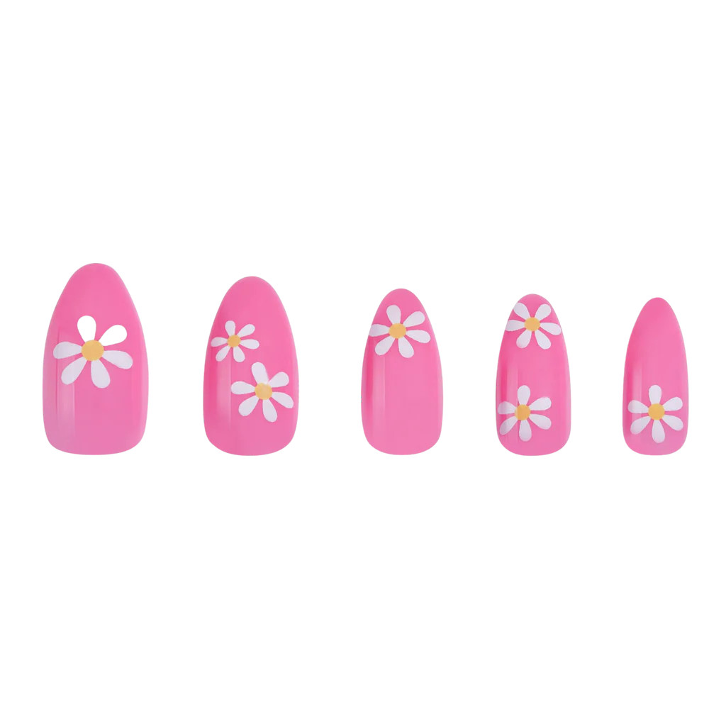 Pink Daisy Press-on Nails | PaintLab