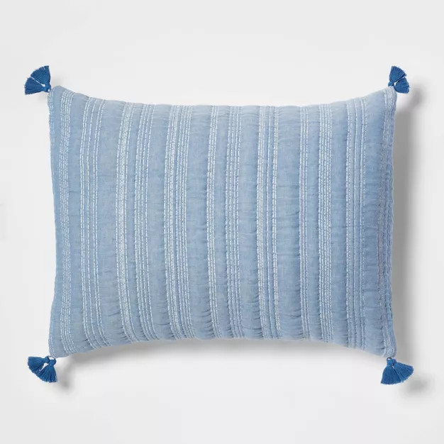 Reversible Matelassé Stitched Stripe Quilt Sham - Threshold™ | Target