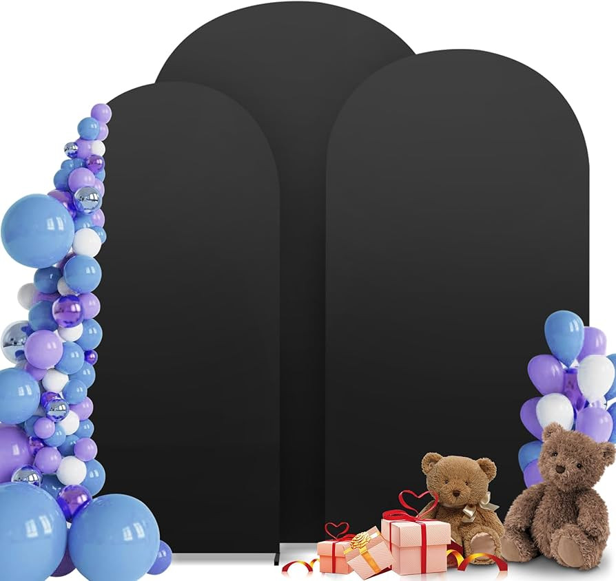 Arch Backdrop Cover Set of 3 Wedding Arch Cover Spandex Fitted Arch Cover Round Top Arch Backdrop... | Amazon (US)