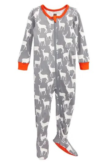 Infant Boy's Tea Collection Red Deer Fitted One-Piece Pajamas | Nordstrom