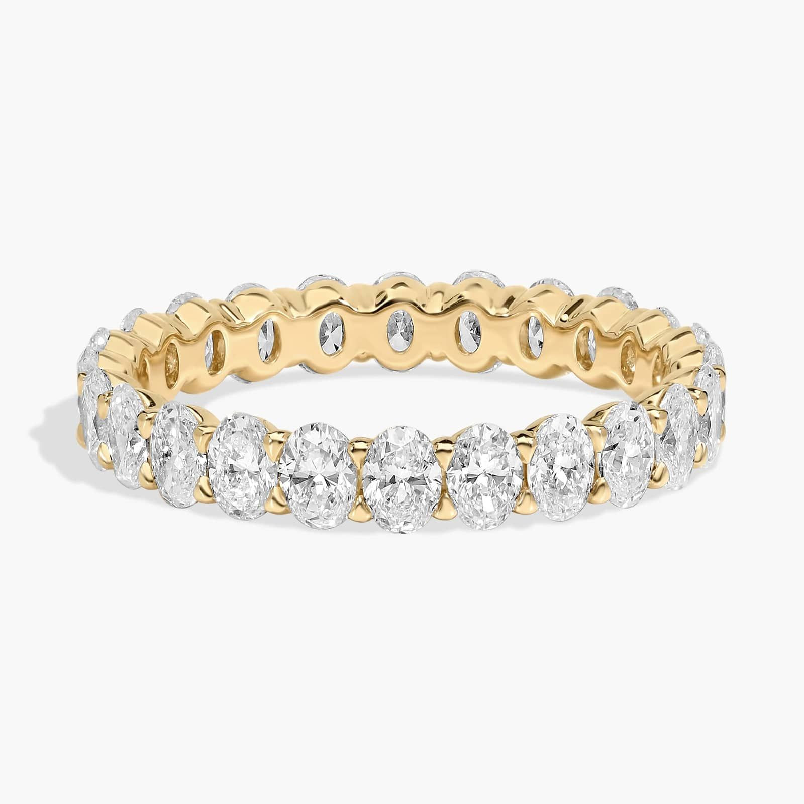 Oval Cut Lab-Grown Diamond Eternity Ring In 14k Yellow Gold (2 ct. tw. - F-G / VS2-SI1) | Blue Nile